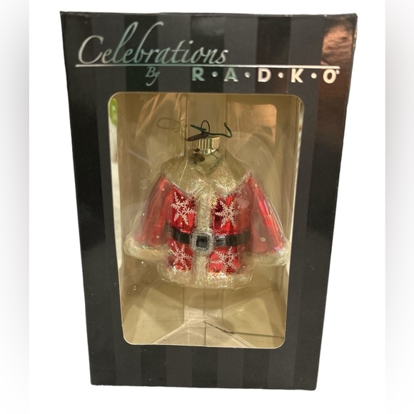 Christopher Radko Celebrations 2008 Santa's Coat Suit Glass Ornament in Box - Picture 1 of 7